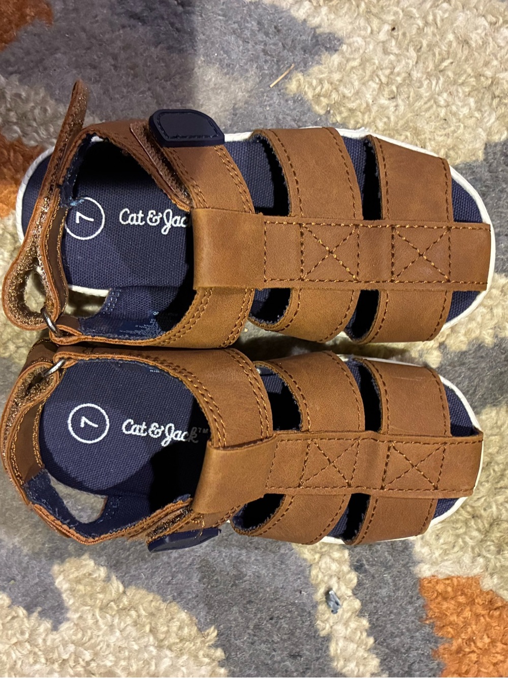 Cat & Jack Brown tan Toddler Fisherman Sandals size 7